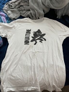 Ninja Tune Logo band Graphic Tee - White with Black Print